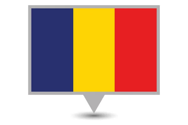 Geïllustreerde landvlag van Roemenië — Stockvector