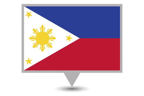 Bandiera Paese Illustrato delle Filippine — Vettoriale Stock
