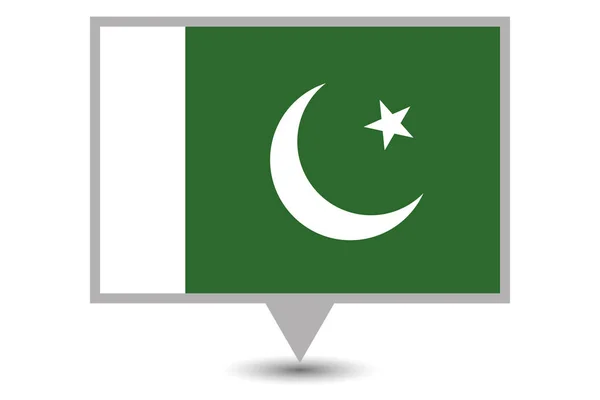 Pakisztán illusztrált országlobogója — Stock Vector