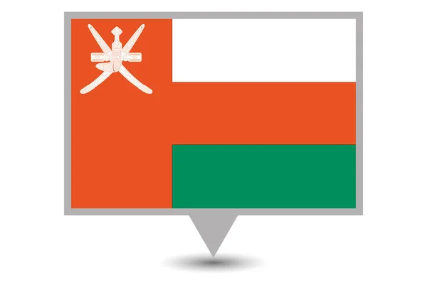 Illustrated Country Flag of  Oman — Stock Vector