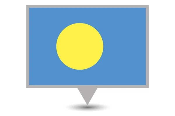 Bandiera nazionale illustrata di Palau — Vettoriale Stock