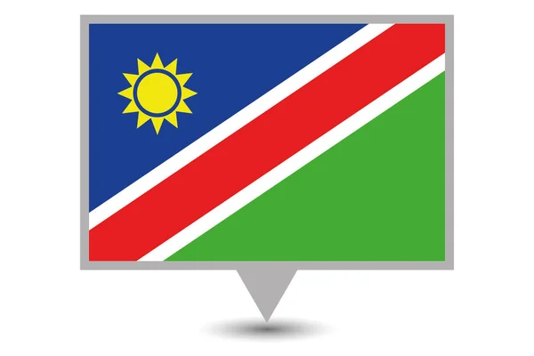 Illustrierte Landesflagge von Namibia — Stockvektor