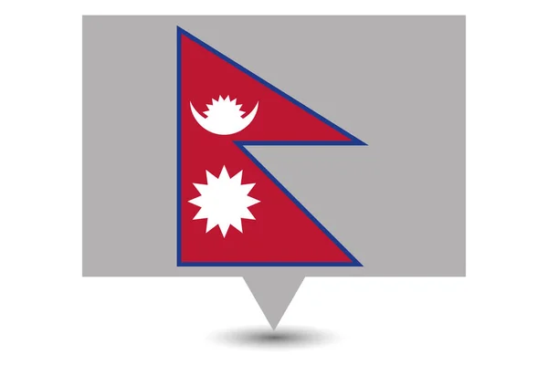 Ілюстрована країна прапор Непалу — стоковий вектор