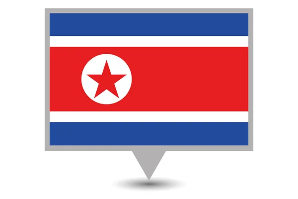 Illustrerad flagga för Nordkorea — Stock vektor