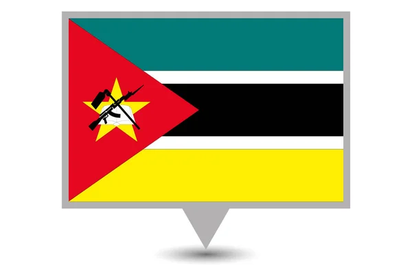 Pays illustré Drapeau du Mozambique — Image vectorielle