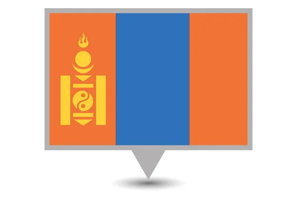 Bandera de Mongolia País Ilustrado — Vector de stock