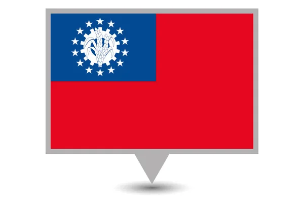 Bandeira do país ilustrada de Myanmar — Vetor de Stock
