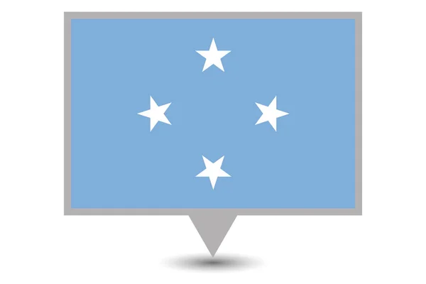 Ілюстрований прапор Мікронезії — стоковий вектор