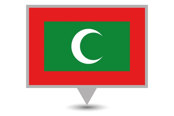 Εικονογραφημένη σημαία χώρας των Μαλδίβων — Διανυσματικό Αρχείο