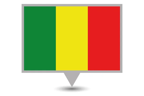 Bandera de Malí País Ilustrado — Archivo Imágenes Vectoriales