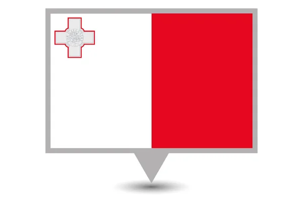 Illustrerade land flagga Malta — Stock vektor