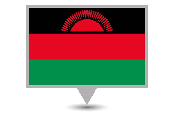 Bandiera nazionale illustrata del Malawi — Vettoriale Stock