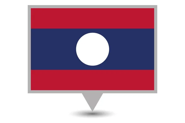Bandera de país ilustrada de Laos — Archivo Imágenes Vectoriales