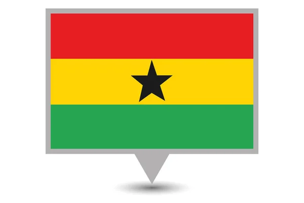 Drapeau de pays illustré du Ghana — Image vectorielle