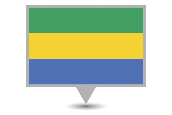 Bandera de Gabón País Ilustrado — Vector de stock