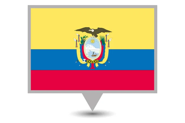 Ekvador Resimli Ülke Bayrağı — Stok Vektör