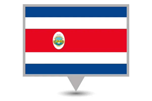 Ilustrovaná vlajka Kostariky — Stockový vektor