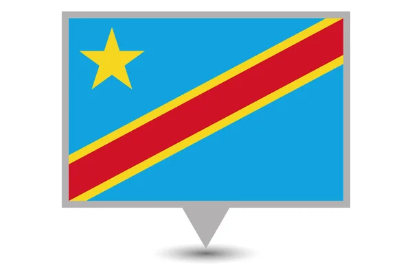 Pays illustré Drapeau de la République démocratique du Congo — Image vectorielle