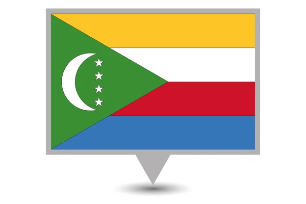 País ilustrado Bandeira das Comores — Vetor de Stock