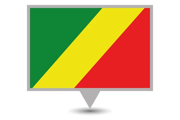 Pays illustré Drapeau du Congo — Image vectorielle