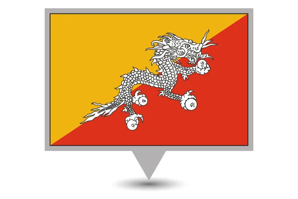 Ilustrowana bandera kraju Bhutanu — Wektor stockowy