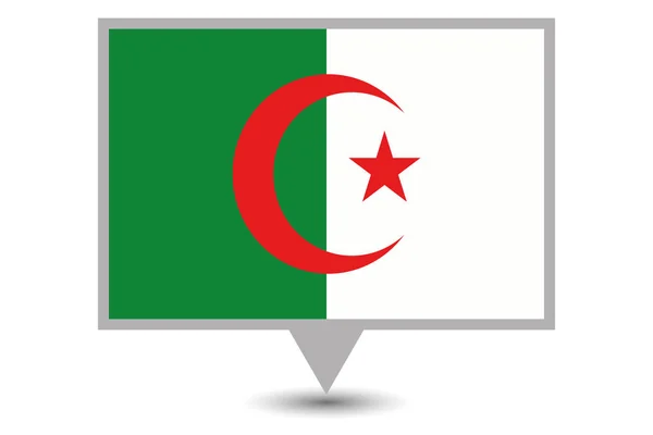 Pays illustré Drapeau de l'Algérie — Image vectorielle