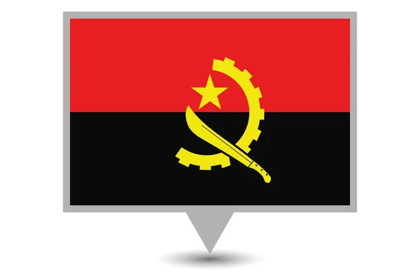 Illustrated Country Flag of  Angola — Stock Vector