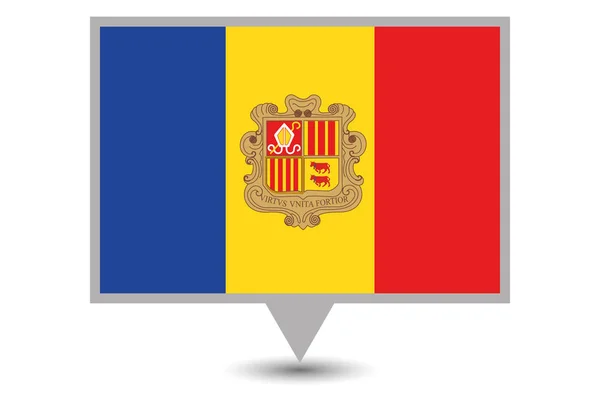 Bandera de Andorra País Ilustrado — Vector de stock