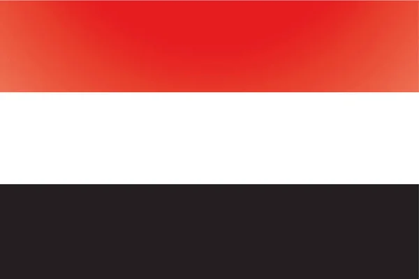Vlajka Jemenu v ilustrované krajině — Stockový vektor