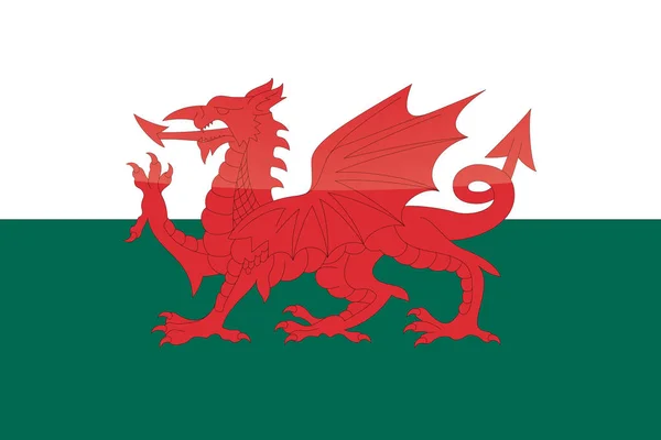 Иллюстрированный глянцевый флаг Уэльса — стоковый вектор