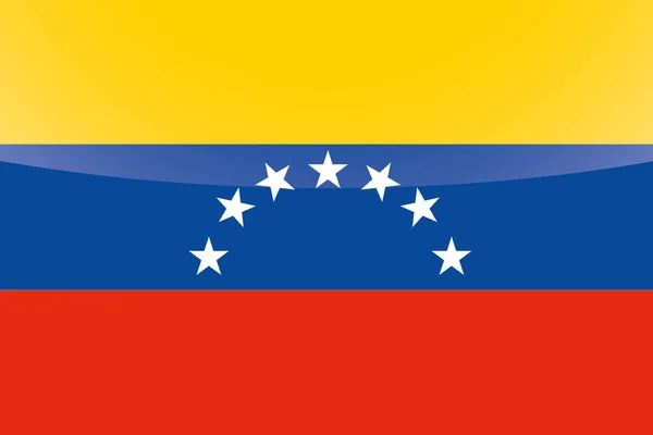 Illustré Pays brillant Drapeau du Venezuela — Image vectorielle