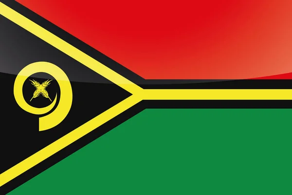 Ілюстрована глянсовий прапор країни Вануату — стоковий вектор