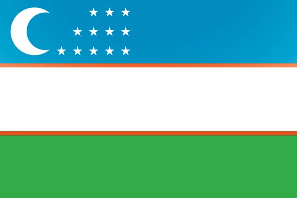 Ilustrado Brillante Bandera de Uzbekistán — Vector de stock