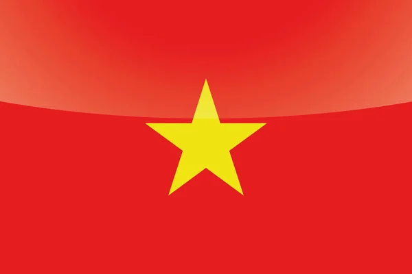 Illustrerat glansigt land flagga av Vietnam — Stock vektor