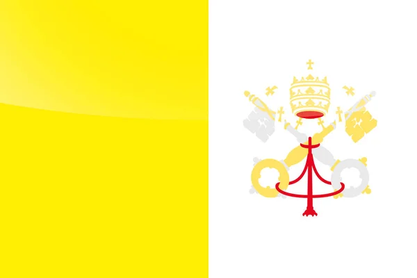 Bandeira de país lustrosa ilustrada do Vaticano — Vetor de Stock