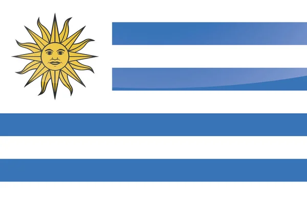 Ilustrowana błyszcząca flaga kraju Urugwaj — Wektor stockowy