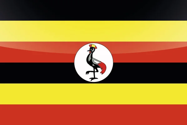 Illustré Pays brillant Drapeau de l'Ouganda — Image vectorielle
