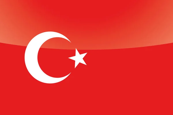 Bandiera nazionale lucida illustrata della Turchia — Vettoriale Stock