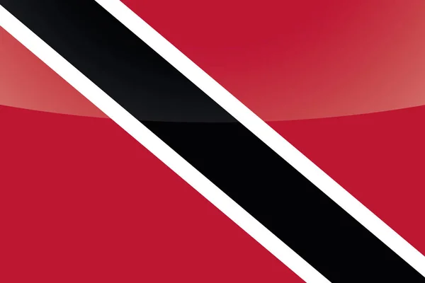 Drapeau pays brillant illustré de Trinité-et-Tobago — Image vectorielle
