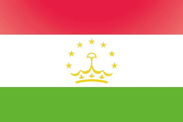 Abgebildete glänzende Landesflagge Tadschikistans — Stockvektor