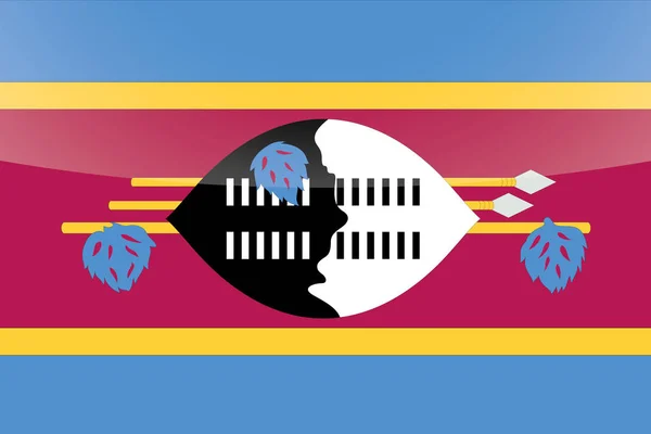Ілюстрована глянсовий прапор країни Свазіленду — стоковий вектор