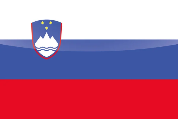 Illustrated Glossy Country Flag of  Slovenia — Stock Vector