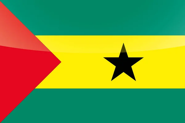 Drapeau pays brillant illustré de Sao Tomé-et-Principe — Image vectorielle