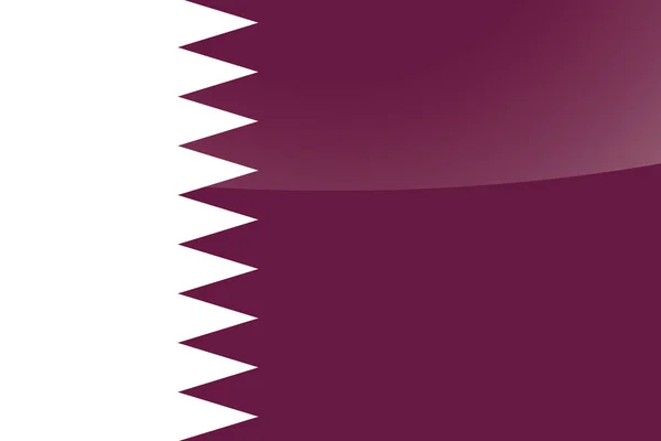 Illustré Pays brillant Drapeau du Qatar — Image vectorielle
