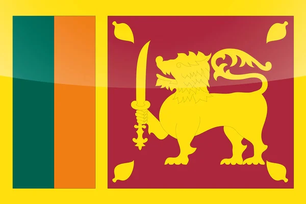 Abgebildete glänzende Flagge von Sri Lanka — Stockvektor