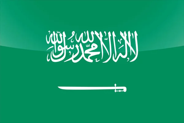 Ilustrasi Bendera Negara Glossy Arab Saudi - Stok Vektor