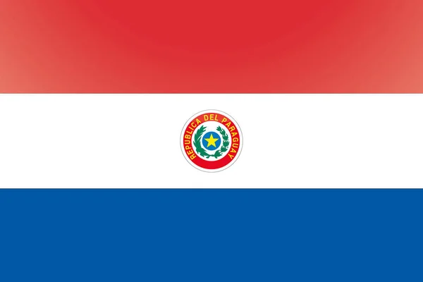 Geïllustreerde glanzende land vlag van Paraguay — Stockvector