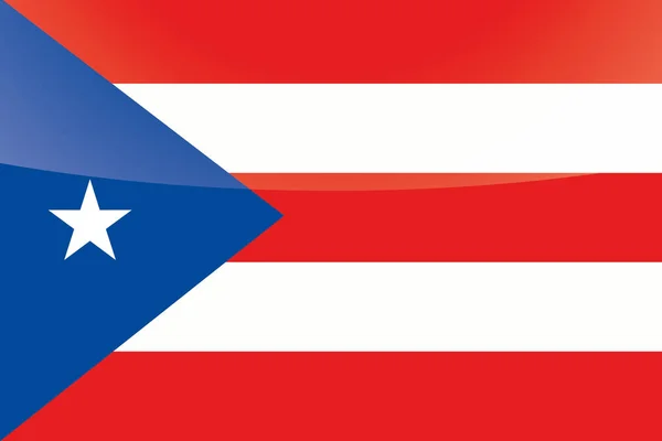 Ілюстрована глянсовий прапор країни Пуерто-Ріко — стоковий вектор