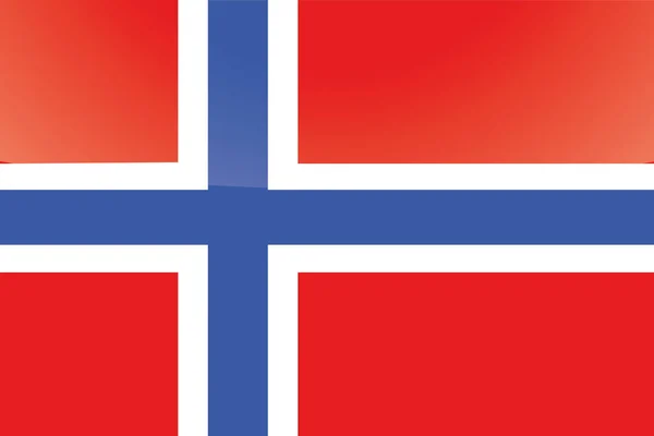 Illustrated Glossy Country Flag of  Norway — Stock Vector