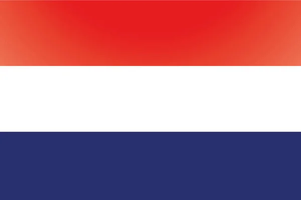 Abgebildete glänzende Flagge der Niederlande — Stockvektor